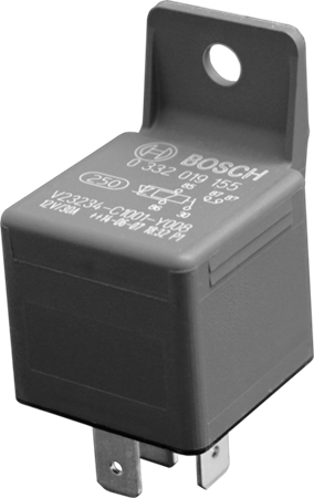 Minirelä, 12V, 30A, slutande, diod, fästöra