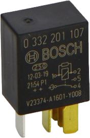 Mikrorelä, 12V, 30A/10A, växlande, motstånd