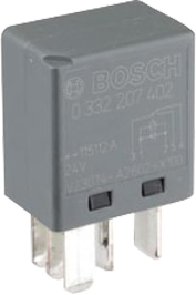 Mikrorelä, 24V, 10A/5A, växlande, diod