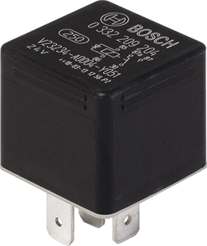Minirelä, 24V, 20A/10A, växlande, diod