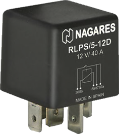 Minirelä, 12V, 40A, slutande, diod