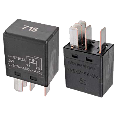 Mikrorelä, 24V, 30/20A, växlande, motstånd