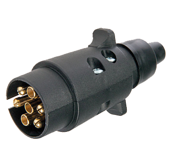 Släpvagnskontakt 7-polig hane