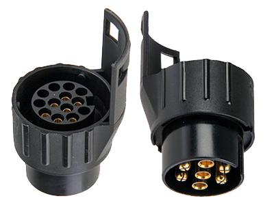 Släpvagnsadapter 7-pol hane-13-pol hona