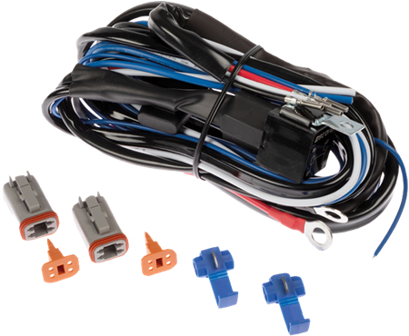 Extraljuskablage för 2 ljus, med relä och 4-pol DT