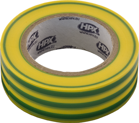 Isoleringstejp, Gul/Grön, 10m x 19mm, 10-pack
