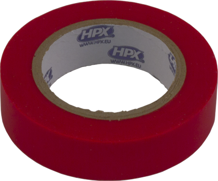 Isoleringstejp, Röd, 10m x 15mm, 10-pack