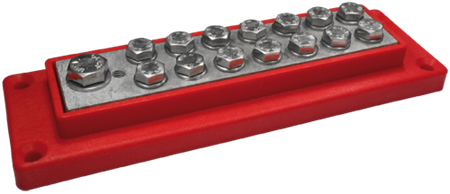 Kopplingsplint 1x70 + 14x16mm, Röd