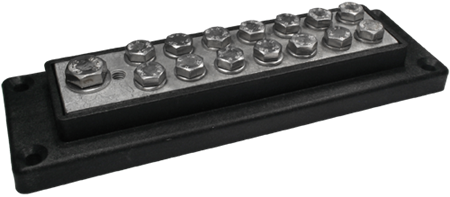 Kopplingsplint 1x70 + 14x16mm, Svart