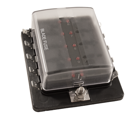 Säkringshållare för 10st säkringar ATO/ATC med led indikator
