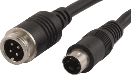 Förlängningskabel 10m, 4-pin (hane) till Mini-DIN (hane)