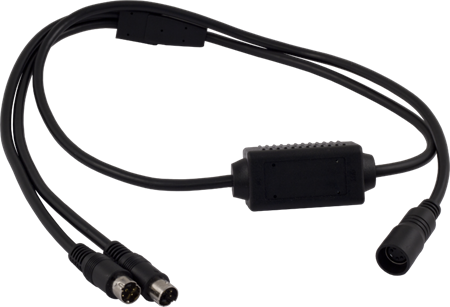 Y-kabel för visning av 1 kamera i 2 HD-skärmar