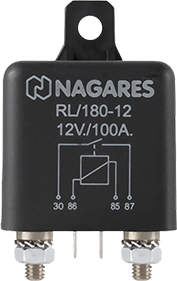 Effektrelä, 12V, 100A, slutande