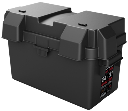 Stor batterilåda NOCO, svart, klicklås i locket