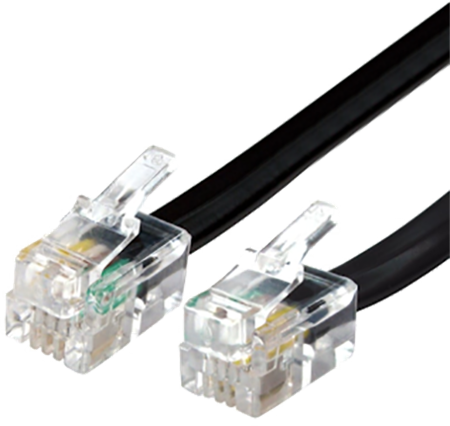 RJ10-kabel, 0,3m, svart