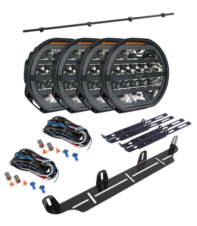 Extraljuskit, 4-pack, W-light Fury 9" LED