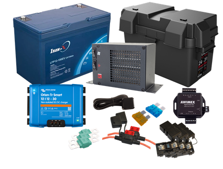Värmekit med batteri, 12V, 100Ah