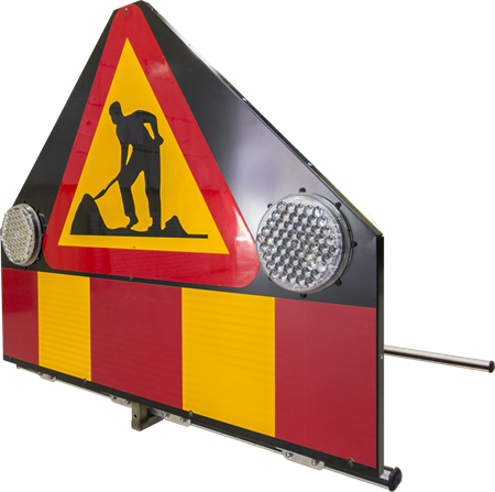 Vikbar takskylt m. 4 LED-moduler, 1300mm