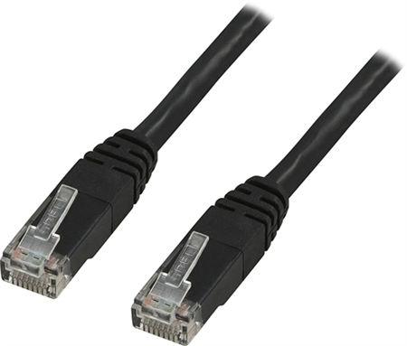 RJ45 UTP-kabel, Cat6, 1m, svart