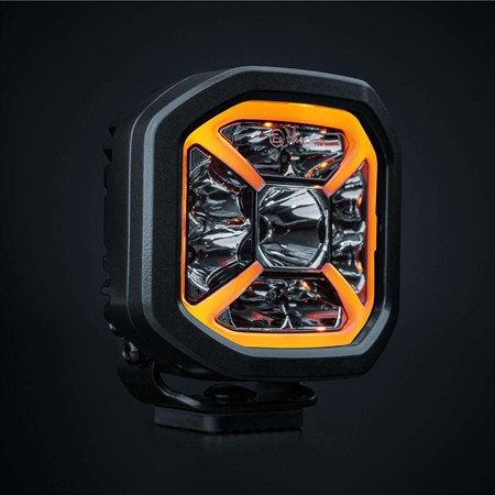 SIBERIA X extraljus 4", vit/orange pos., Hello Funk., DT-4pin