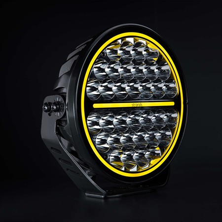 SIBERIA XP extraljus 9", vit/gul pos., Hello Funk., DT-4pin