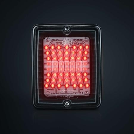 IZE LED bak/bromsljus klar lins square, 24V, IP66