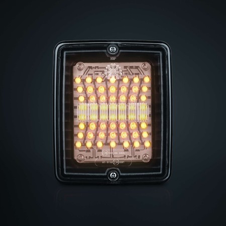 IZE LED blinker klar lins square, 24V, IP66