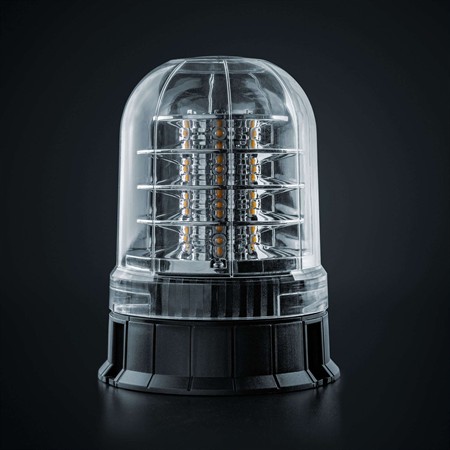 Big Energy XL roterande varningsljus klar lins, 12-24V, 3 blixtmönster