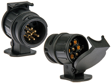 Släpvagnsadapter 13-pol hane-7-pol hona