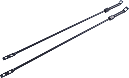 Toppstag, runda, mattsvart, par